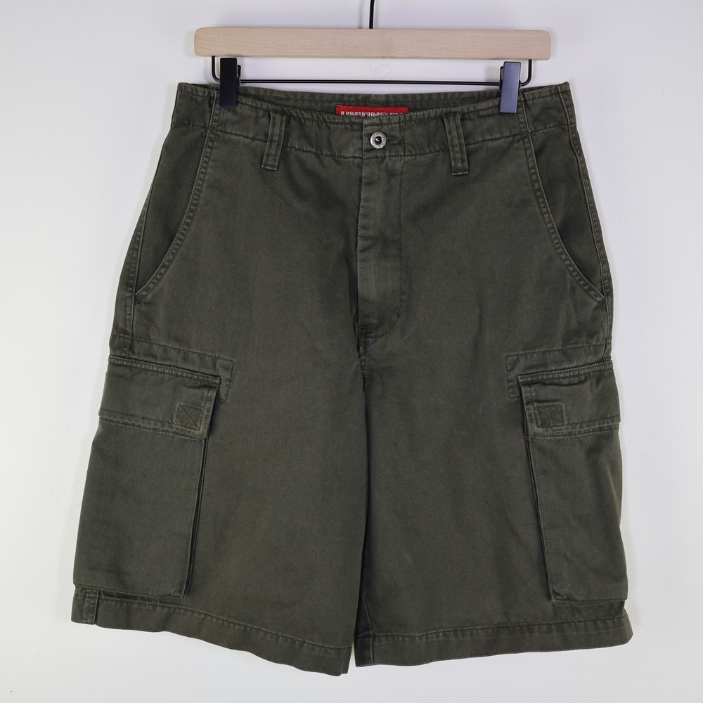 Unionbay‎ Mens Olive Green Cargo Shorts Cotton Twill Size 32